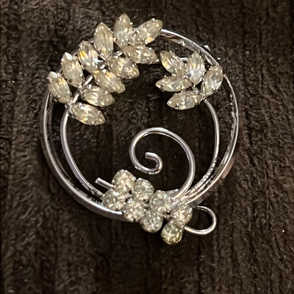 Sterling ART DECO 925 RHINESTONE BROOCH/PENDANT - Picture 9 of 9